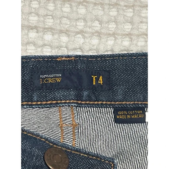 J Crew Jeans Women’s 4T Blue Dark Button Fly Straight Mid Rise Preppy Denim - Picture 12 of 13